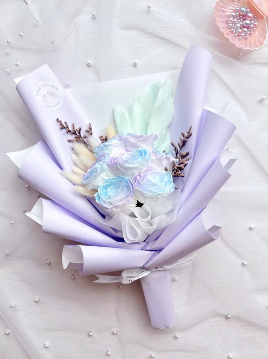 Purple Preserved flower bouquet