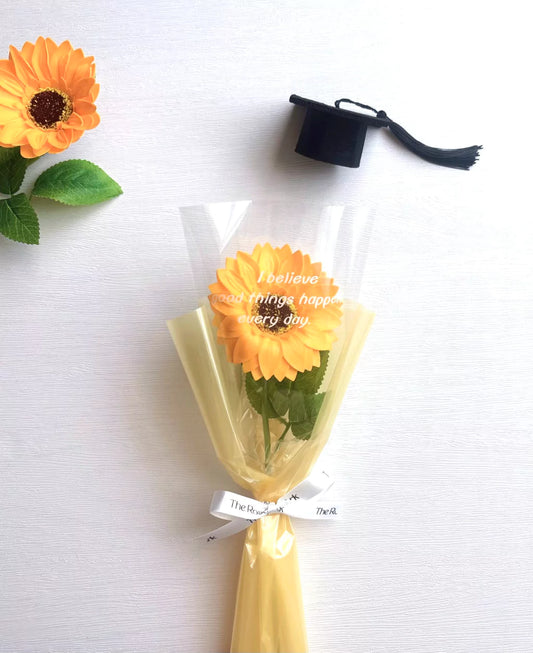 Single stalk soap sunflower for graduation