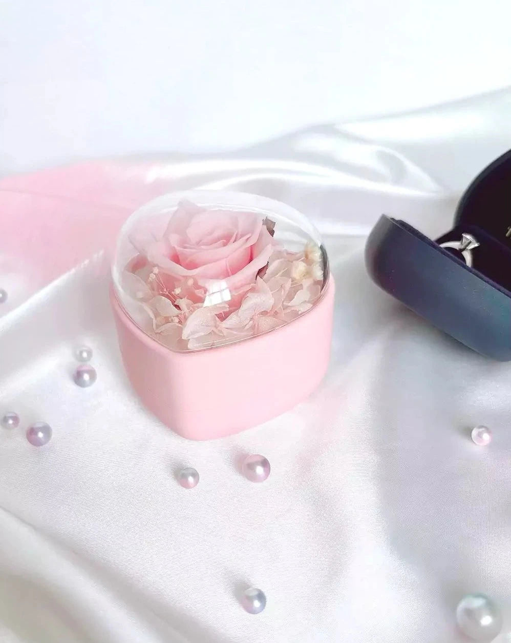 Pink Marriage Proposal Ring Box - The Rose Ark