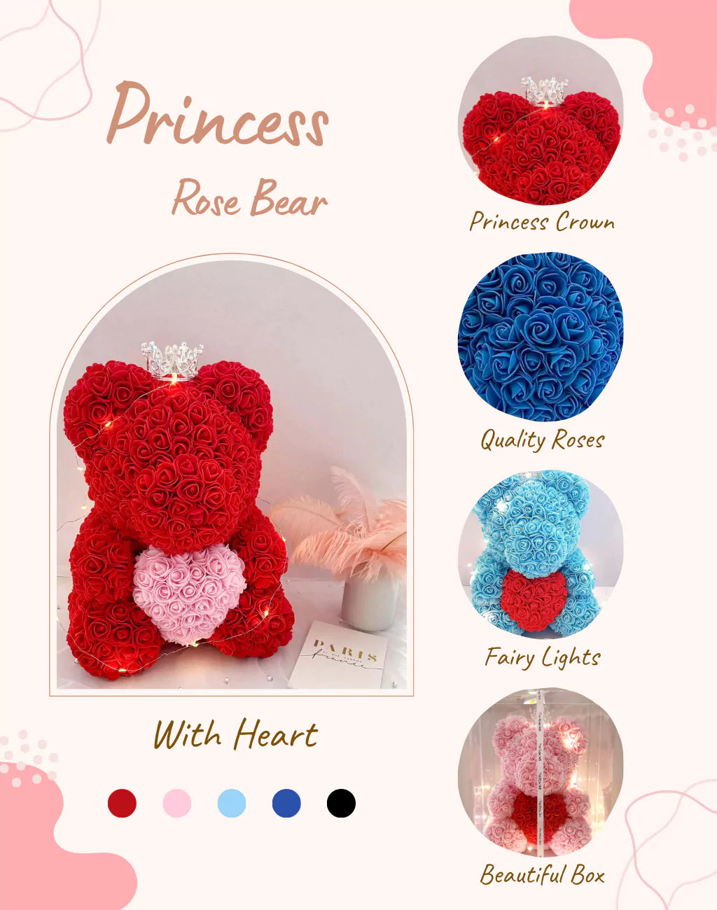 Princess Rose Bear Product Catalog - The Rose Ark Singapore