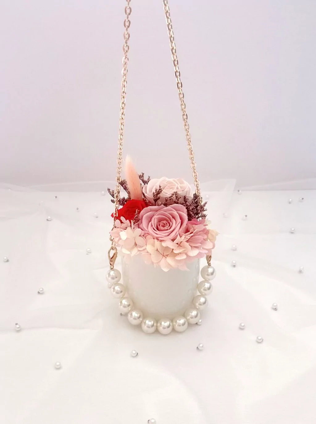 ROSÉ PEARL PRESERVED FLOWER ARRANGEMENT