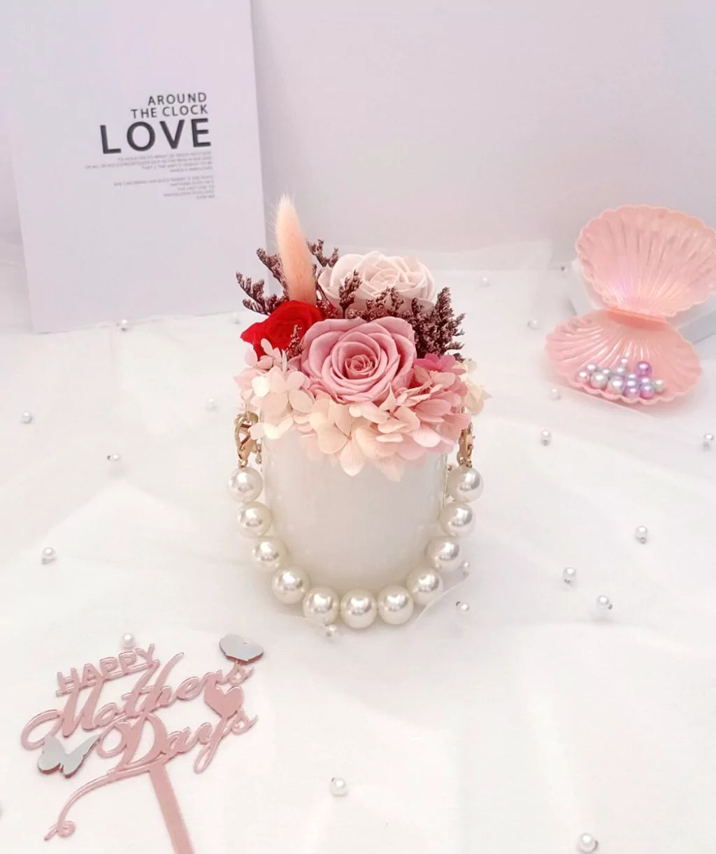 ROSÉ PEARL PRESERVED FLOWER ARRANGEMENT