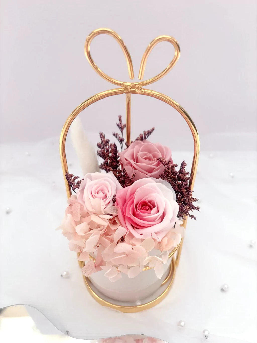 SWEET PEA PRESERVED FLOWER ARRANGEMENT