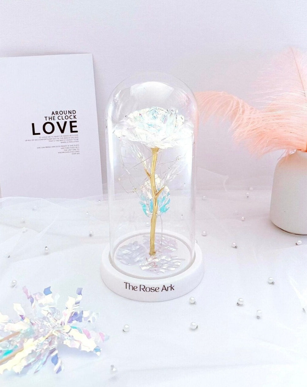 Galaxy Rose in Glass Dome - The Rose Ark