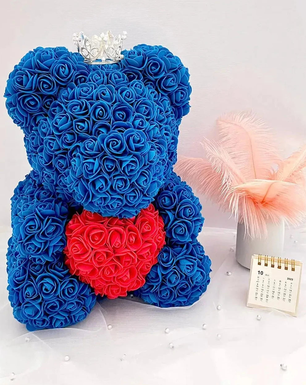 red and blue teddy bear