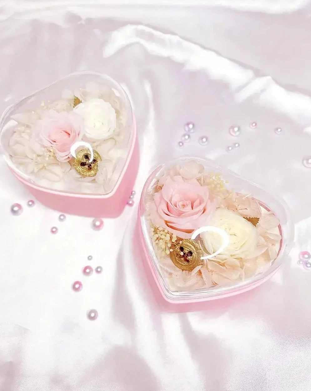 Pink Jewellery Box with Preserved Flowers The Rose Ark