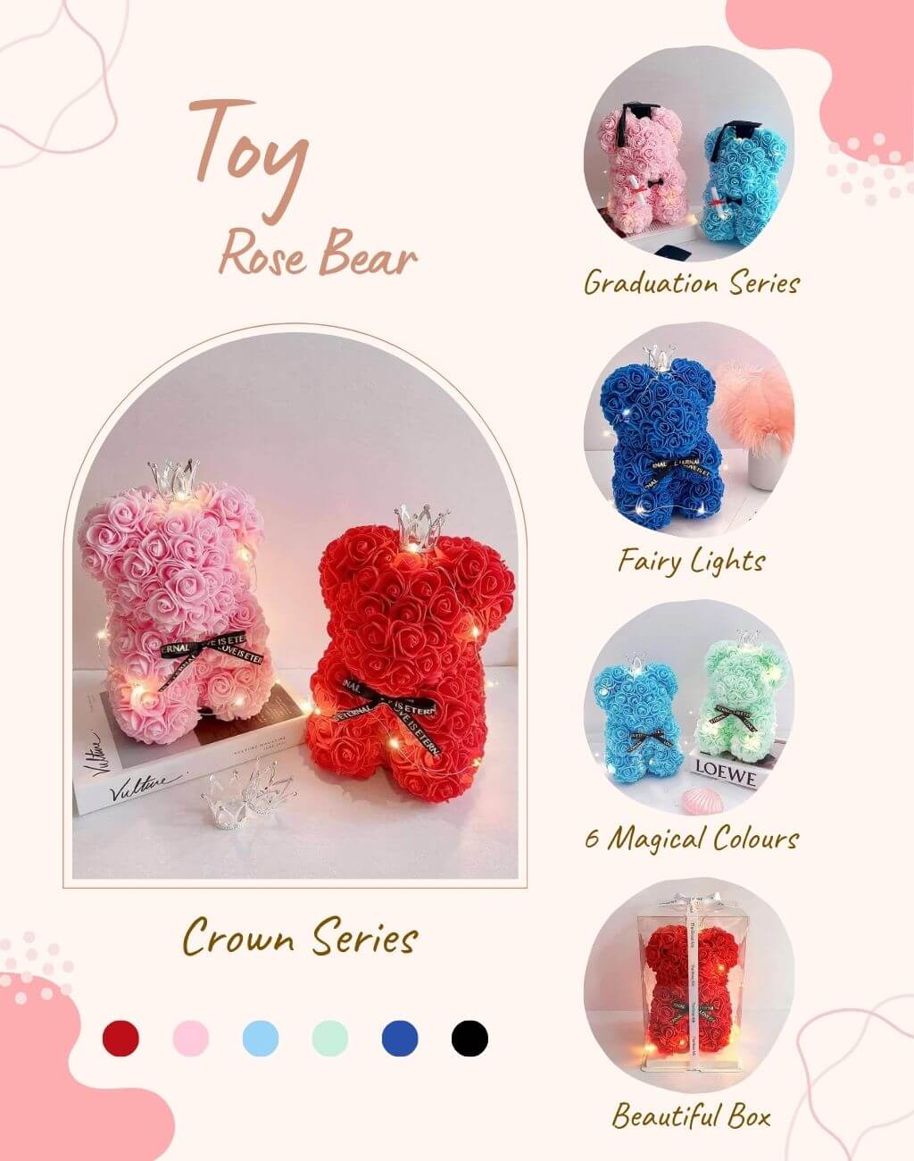 Toy Rose Bear Product Catalog - The Rose Ark Singapore